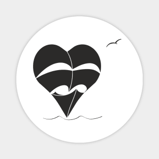 Lonely Heart-Sailboat (black sails) Magnet